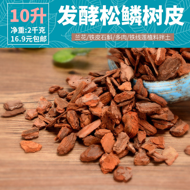 松鳞兰花月季铁线莲铁皮石斛多肉基质花盆垫底花坛铺面发酵松树皮图片