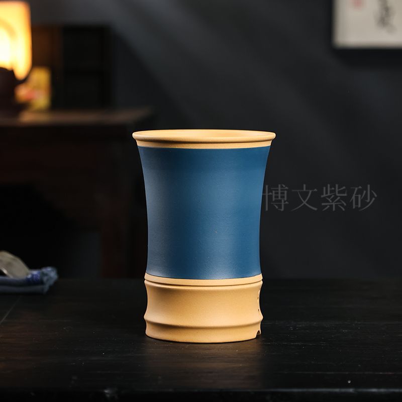 宜兴紫砂花盆兰花专用盆原矿泥竹节款花卉盆栽室内古典高档兰花盆