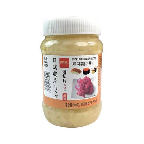 秀罗间日式姜片340g 寿司料理材料美味寿司食材出口日本白姜片