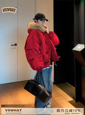 Vs what「雪山秘境」大毛领连帽派克服棉服厚外套冬季牛角扣棉衣