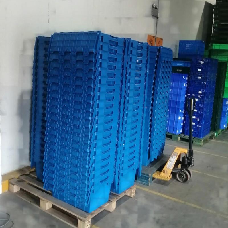 翻盖物流箱斜插带盖递超市快冷藏输周转运箱果QXO蔬物箱流箱