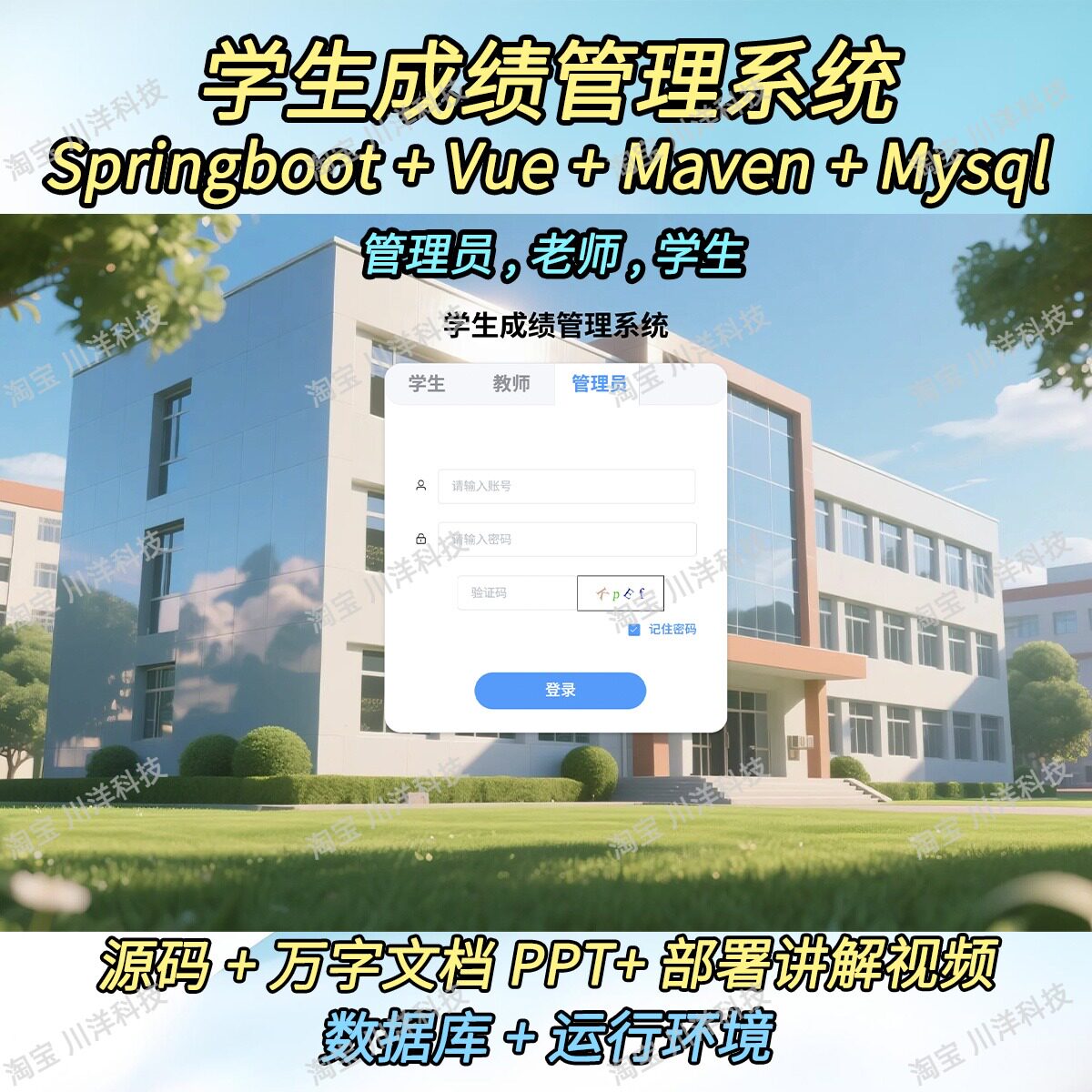 springboot vue学生成绩管理系统java源码送部署视频文档ppt