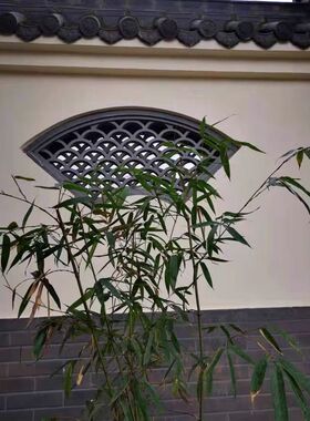 中式仿古水泥花窗镂空窗花扇形