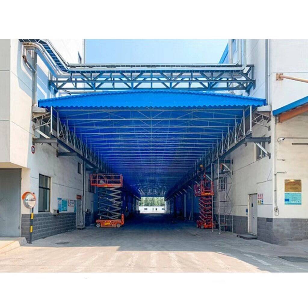 物流货运站架空型悬空推拉蓬上海工厂轨道活动雨棚仓库电动推拉篷