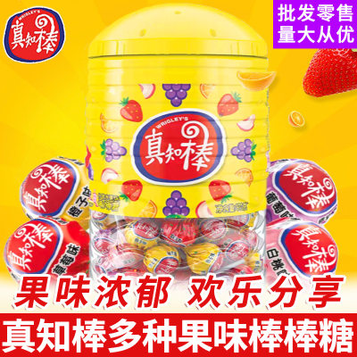 包邮真知棒棒棒糖108支桶装什锦