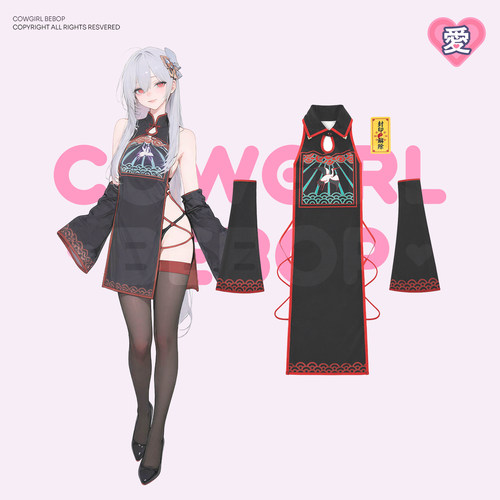原创高品二次元中式cos旗袍战袍