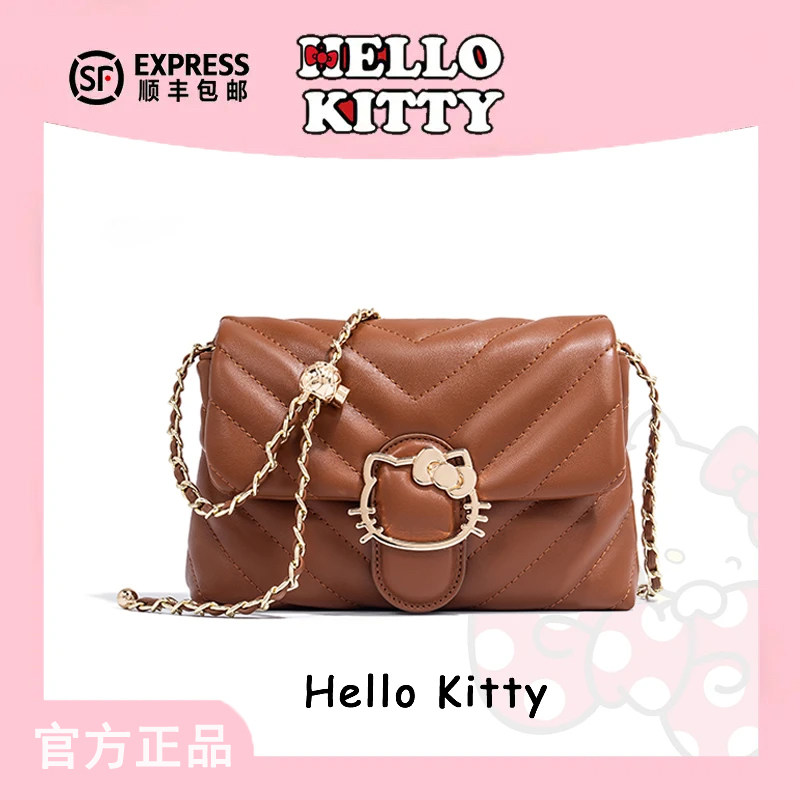 HelloKitty三丽鸥凯蒂猫新款小香风高级感链条包单肩斜挎小方包,箱包皮具/热销女包/男包,通用款女包,淘宝优惠券,粉丝福利购,淘宝优惠卷