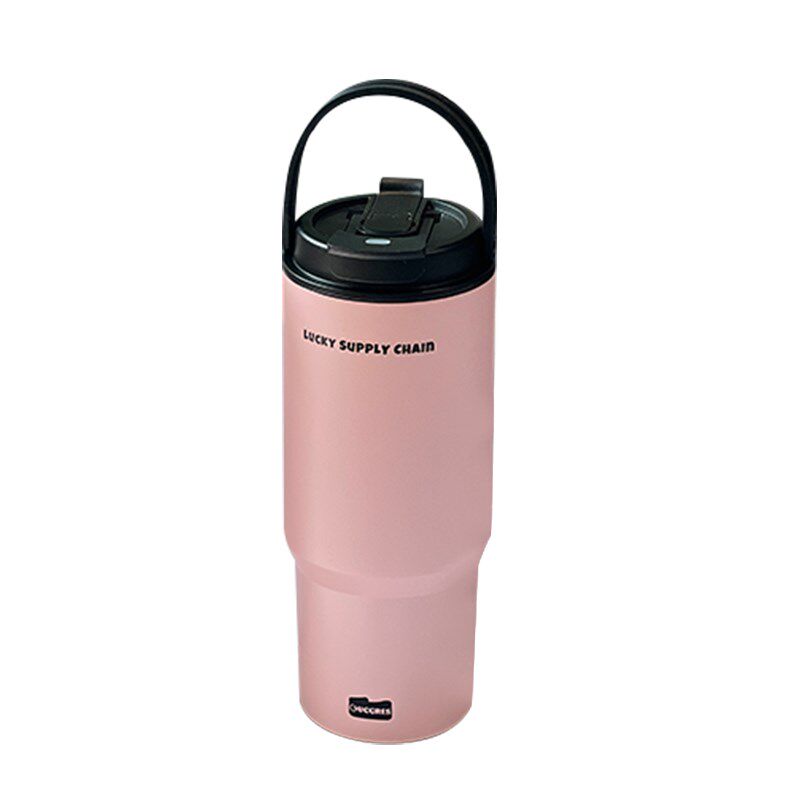 沐韩女生大容量运动水杯办公室便携提手吸管保温杯男户外车载杯子