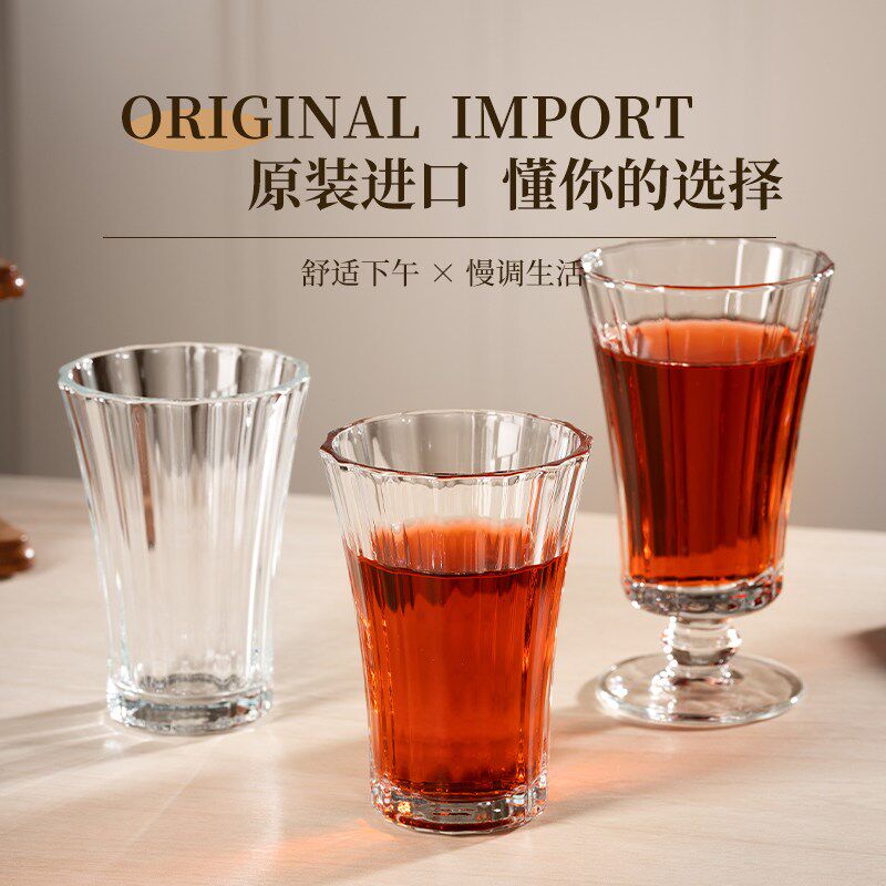 包邮帕莎帕琦进口玻璃杯红茶杯咖啡杯水杯饮料杯家用客厅简约创意