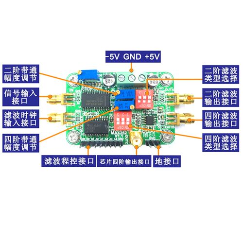 MAX262模块 程控滤波器 截止频率与Q可编程 低通高通带通带阻全通