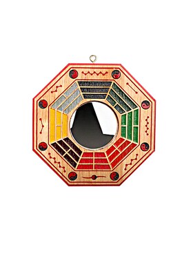 窗户对马路天斩壁刀尖角化解桃木八卦凸镜大门口镇守乾坤太极阴阳