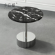 精选意式 极简不锈钢大理石角几中古侘寂风黑白沙发边几小茶几银色