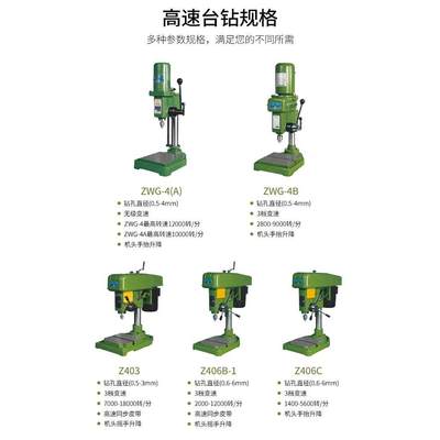 杭州西湖高速台钻ZWG-4 Z406B Z403小型玉石钟表高精度钻小孔220V