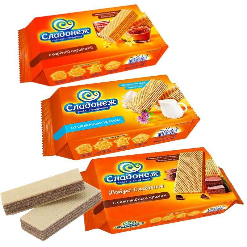 俄罗斯进口巧克力奶油焦糖牛奶威化饼干薄饼瓦夫零食甜蜜蜜俄宝多