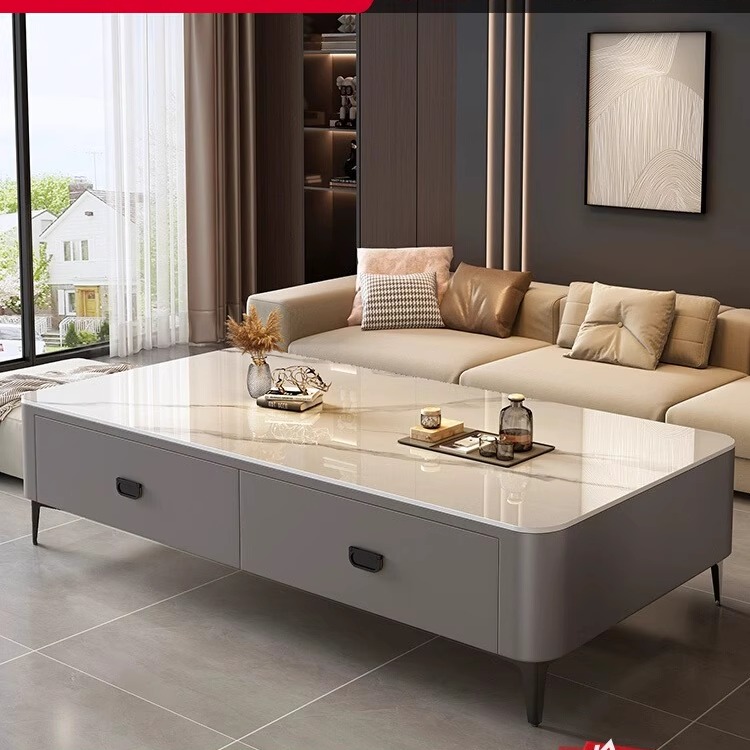 岩板茶几电视柜组合一体