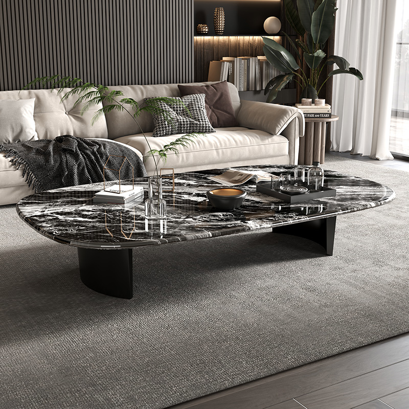 意式轻奢大理石茶几创意后现代简约异形茶桌小户型极简售楼处茶几