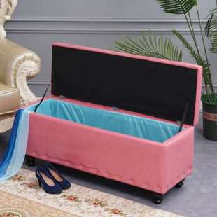 试衣间凳子收纳凳加高储物凳实木可坐卧室放衣服凳床边加宽长条凳