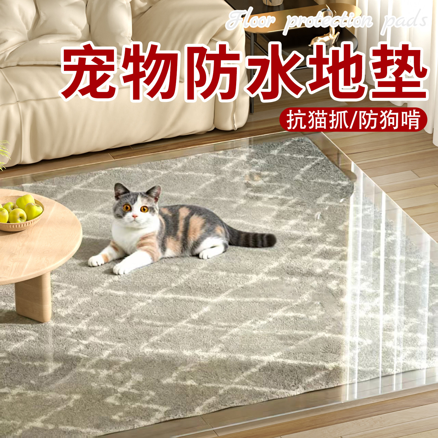 宠物防水地垫透明地毯保护膜软玻璃pvc防滑无异味免洗入户地垫,居家布艺,入户地垫,淘宝优惠券,粉丝福利购,淘宝优惠卷