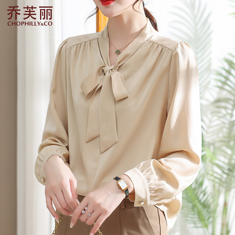 妈妈秋装时尚套装中年女雪纺小衫洋气2025新款中老年春秋打底上衣