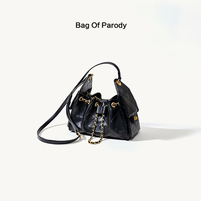Bag Of Parody2026新款小香风轻奢菱格hobo羊皮单肩斜挎包女精致