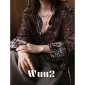 女小众不撞款 绝美复古植绒亮闪图腾衬衫 丝绒衬衣秋 卡拉瓦乔 Wuu2