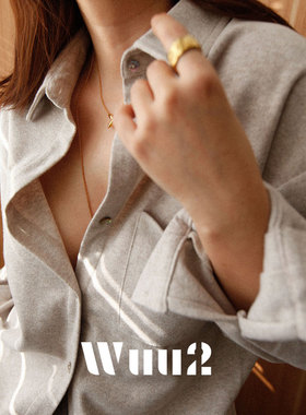 Wuu2 蒂米什 老钱风加厚羊毛衬衫外套女宽松内搭叠穿轻奢高级感