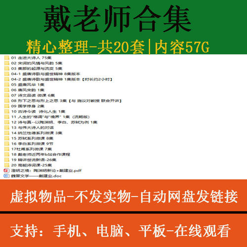 戴老师高能诗词课建业精读世说新语课程视频澄明之境全集网盘发货