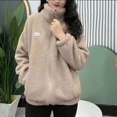 绒一体绒外套女秋冬休闲 减加毛龄DEX洋派加厚领立颗粒绒保暖羊羔