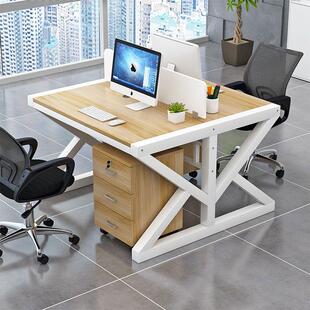 座子桌子商用办公室职员办公桌员工卡座电脑桌椅组合工作位4人位