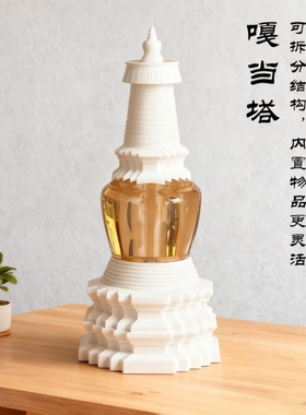 藏式水晶亚克力合金色白八大佛塔尊胜塔吉祥塔菩提塔家用摆件装物