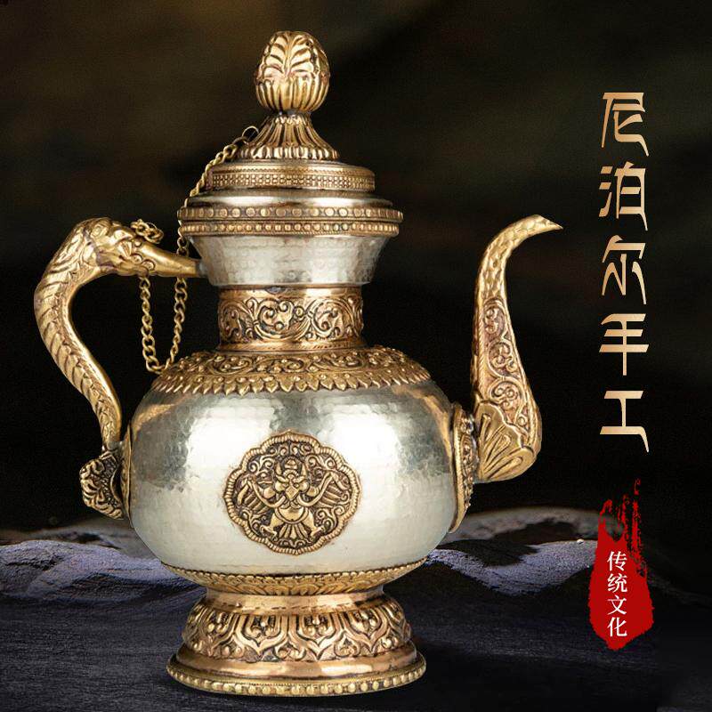 纯手工茶桌茶具纯铜藏式