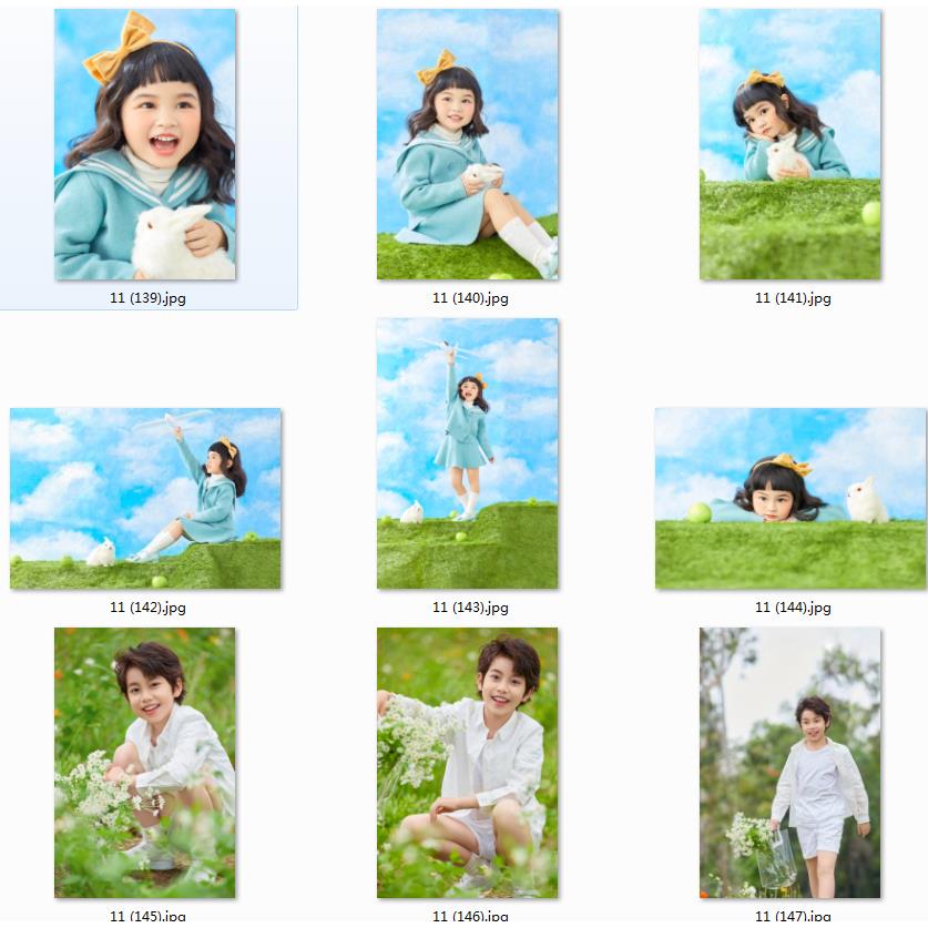 新款儿童摄影影楼样片外景内景写真艺术照小清新