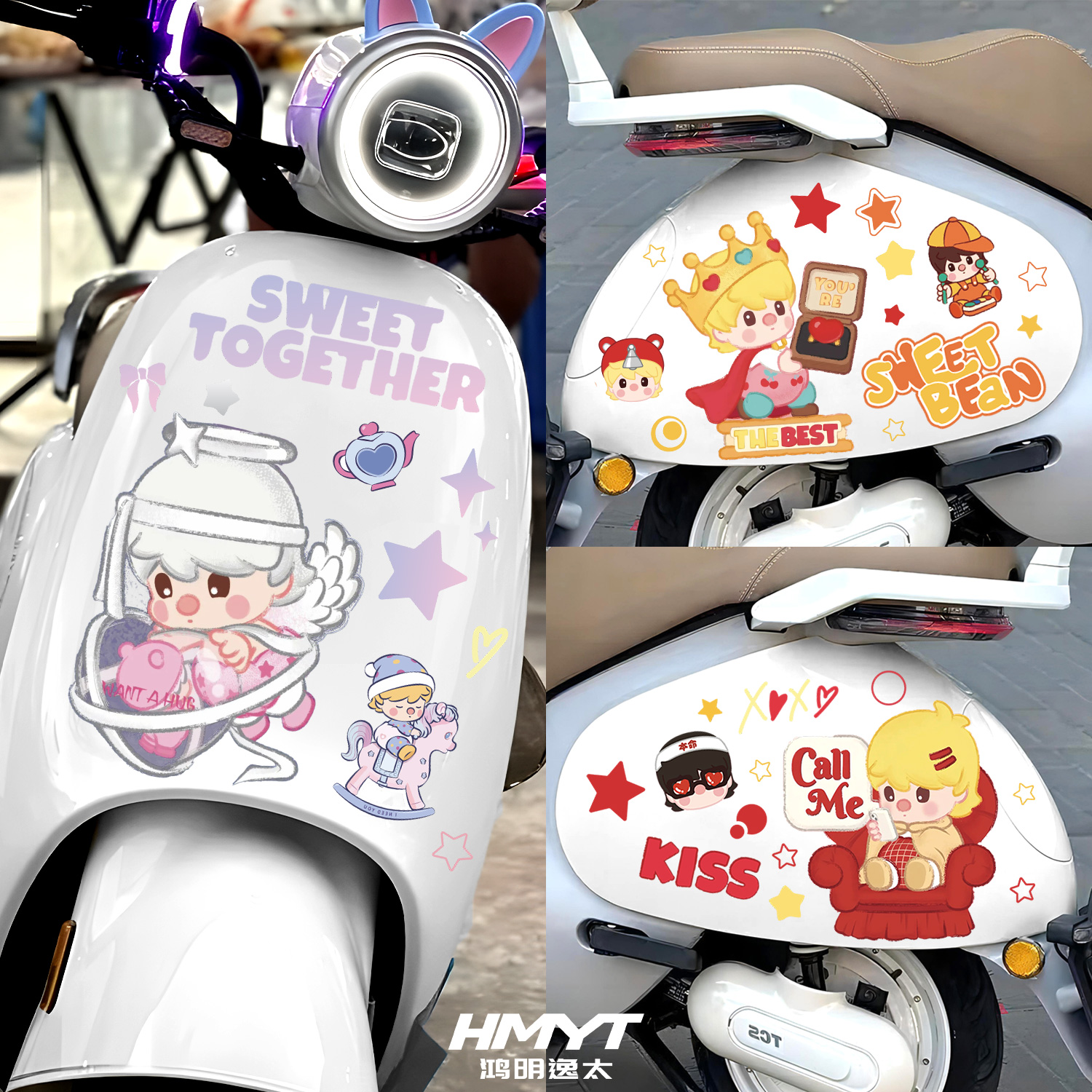 可爱卡通系列电动车装饰贴