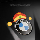 适用于宝马BMW车标2026新年春节汽车财神帽子贴纸防水贴创意贴纸