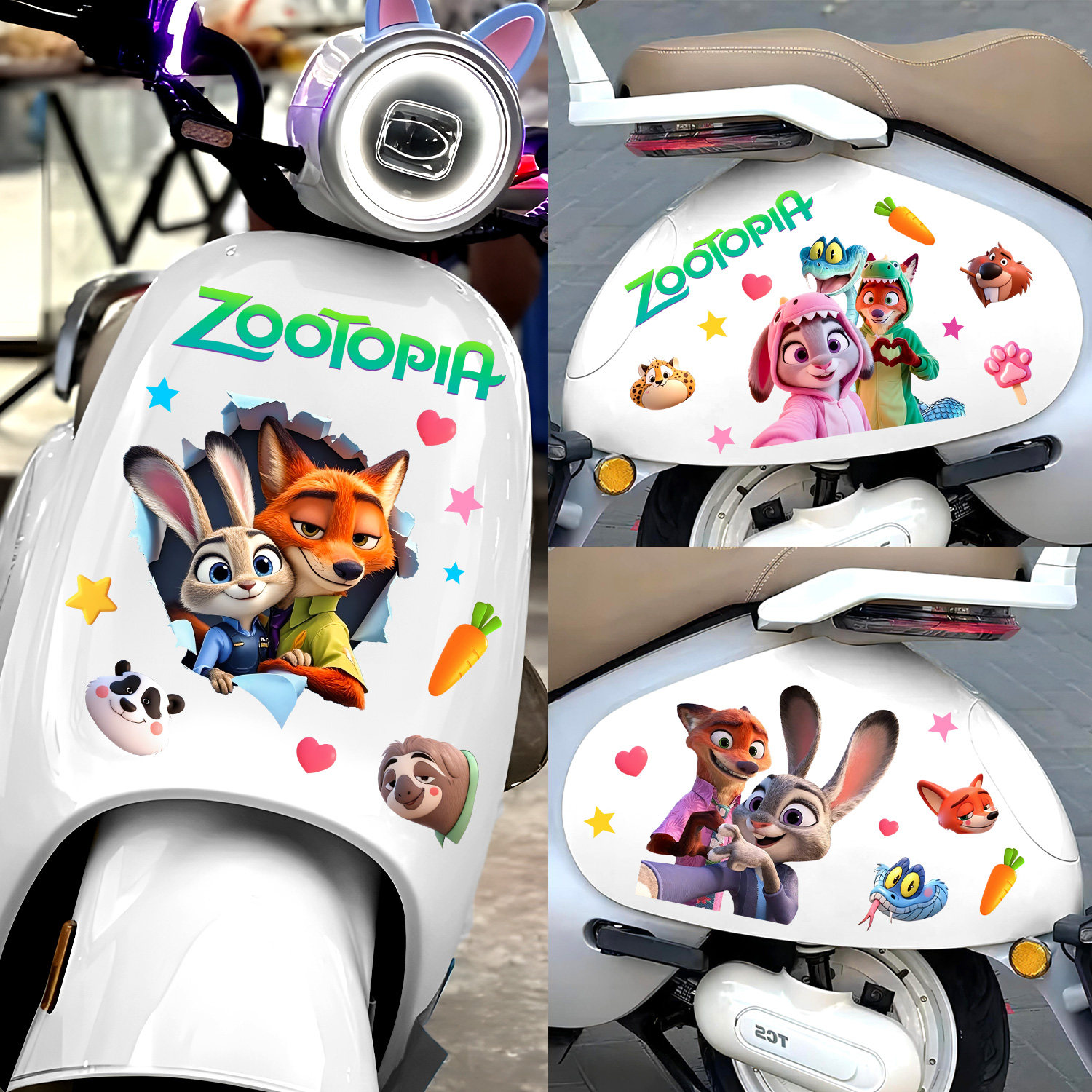 卡通动漫电动车贴纸防水遮挡贴