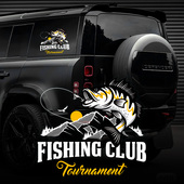 钓鱼车贴汽车侧后窗玻璃贴个性 饰贴 创意钓箱贴纸路亚野钓防水装