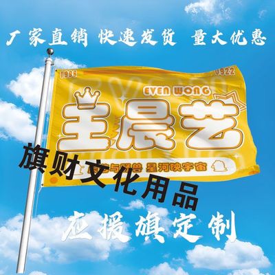 王晨艺应援大旗定制旗帜王晨艺户外演唱会大旗音乐节大旗明星旗帜