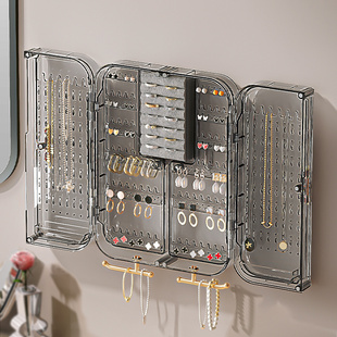 项链收纳盒首饰收纳盒大容量壁挂式耳环项链耳饰壁挂式首饰盒