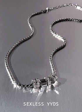 不掉色项链洗澡可戴女不掉色男款项链女生冷淡风嘻哈小众设计