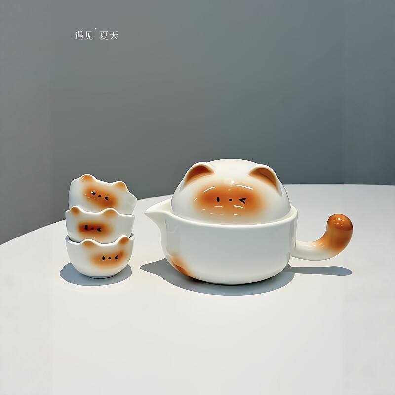 暹罗猫茶具套装家用可爱便携图片