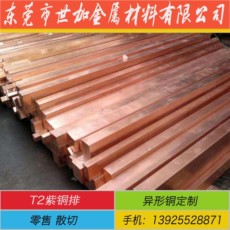 现货20*50mmT2紫铜排 日标C1100紫铜排 紫铜扁条 矩形紫铜棒零切