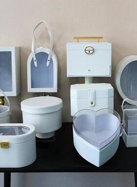 现货情人节生日宴会伴手礼商务回礼送礼白色系皮质礼品包装盒