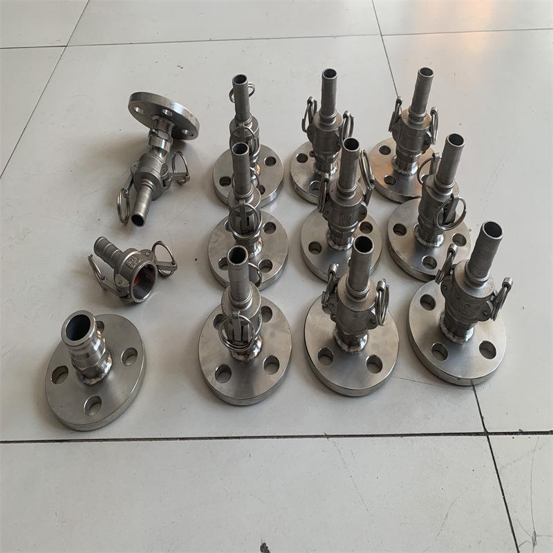 316L不锈钢羊角快速接头 扮把法兰式快速接头 卡扣皮管用快装接头