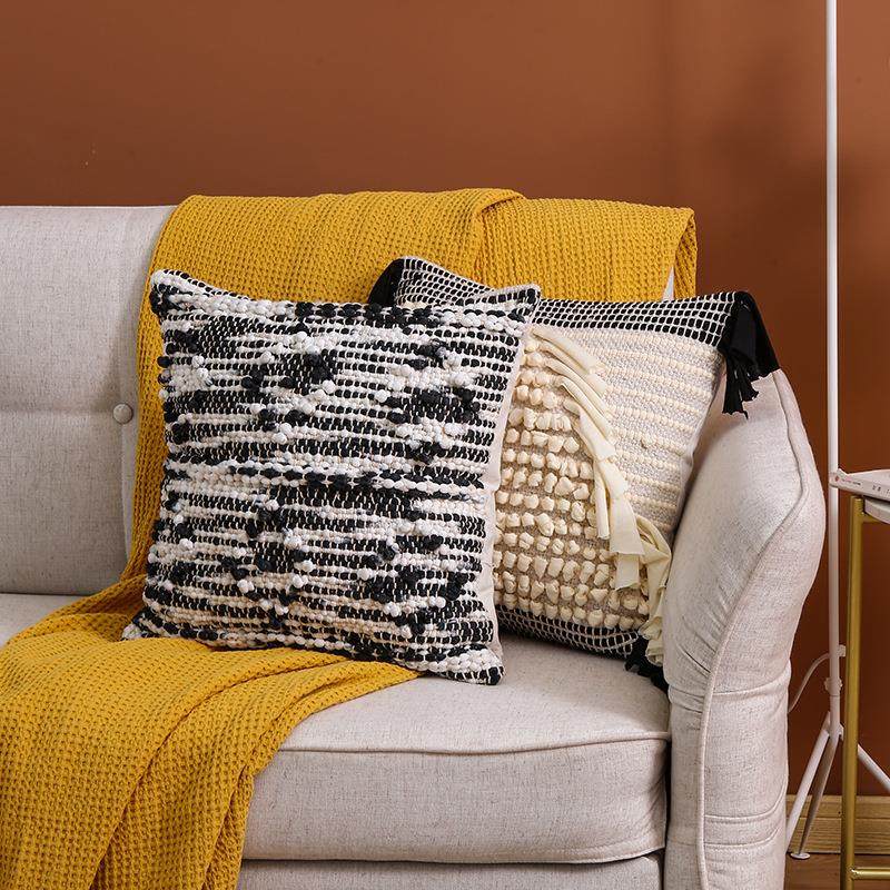 简约手工提花抱枕套复古风家用客厅抱枕商务沙发靠垫办公腰靠,居家布艺,抱枕被,淘宝优惠券,粉丝福利购,淘宝优惠卷