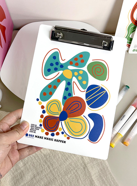 厚刻夹板亚克力定制硬板夹白色3毫米原创图案有趣厚实不软塌写字板写菜单厚度小清新趣味美式多彩色文件夹A4