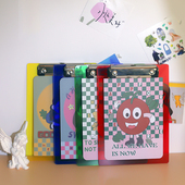 厚刻夹板高颜值写字板垫板a4板夹亚克力A5文件夹试卷夹可爱学生创意复古风格 图案定制半透明效果特色垫板 美式