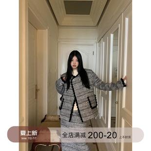 红人馆羊毛小香风外套女秋冬款2024新款高级感超好看羽绒服两件套