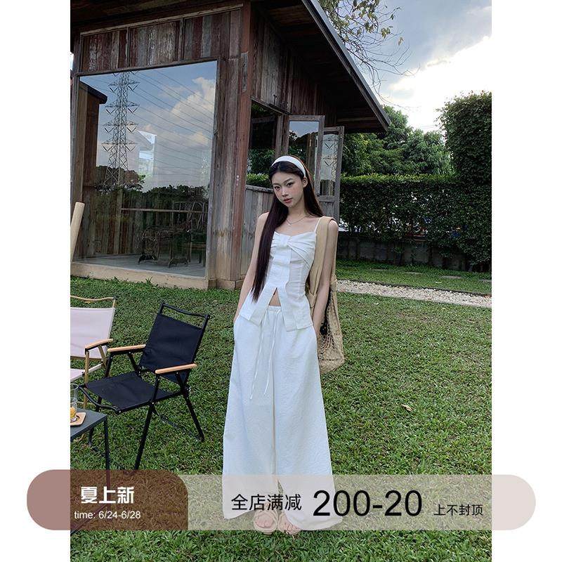 红人馆高腰阔腿裤女2025新款夏季宽松慵懒风休闲裤长裤韩系裤子女,女装/女士精品,休闲裤,淘宝优惠券,粉丝福利购,淘宝优惠卷