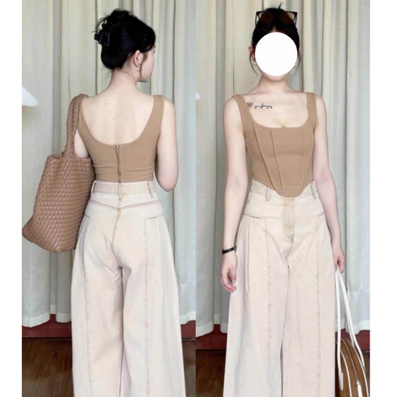 美式纯欲鱼骨吊带背心女夏季露背设计感小众修身显瘦内搭短款上衣,女装/女士精品,背心吊带,淘宝优惠券,粉丝福利购,淘宝优惠卷