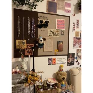 毛毡板墙贴照片墙软木板免打孔挂墙留言记事板展示板墙面装 饰自粘